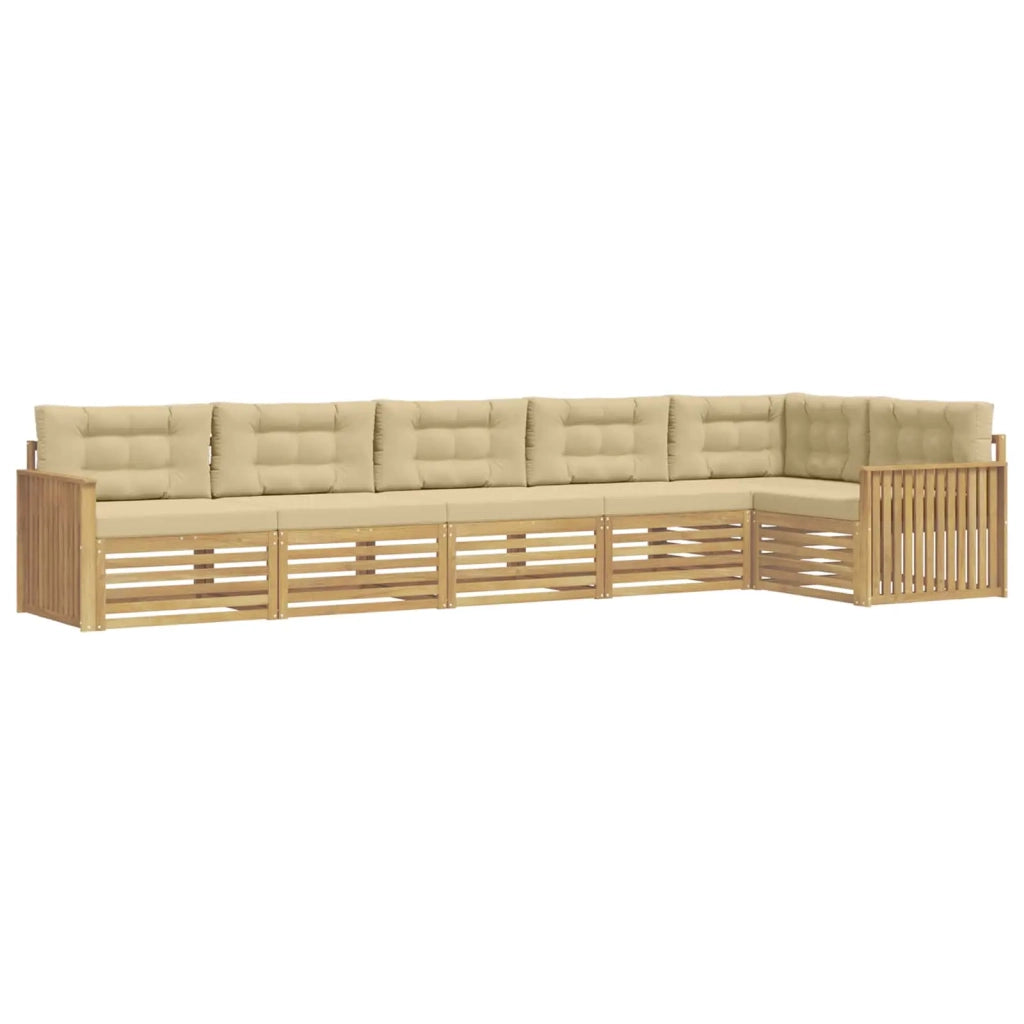 Set di divani da esterno 6 pcs Bianco e Beige 3390563