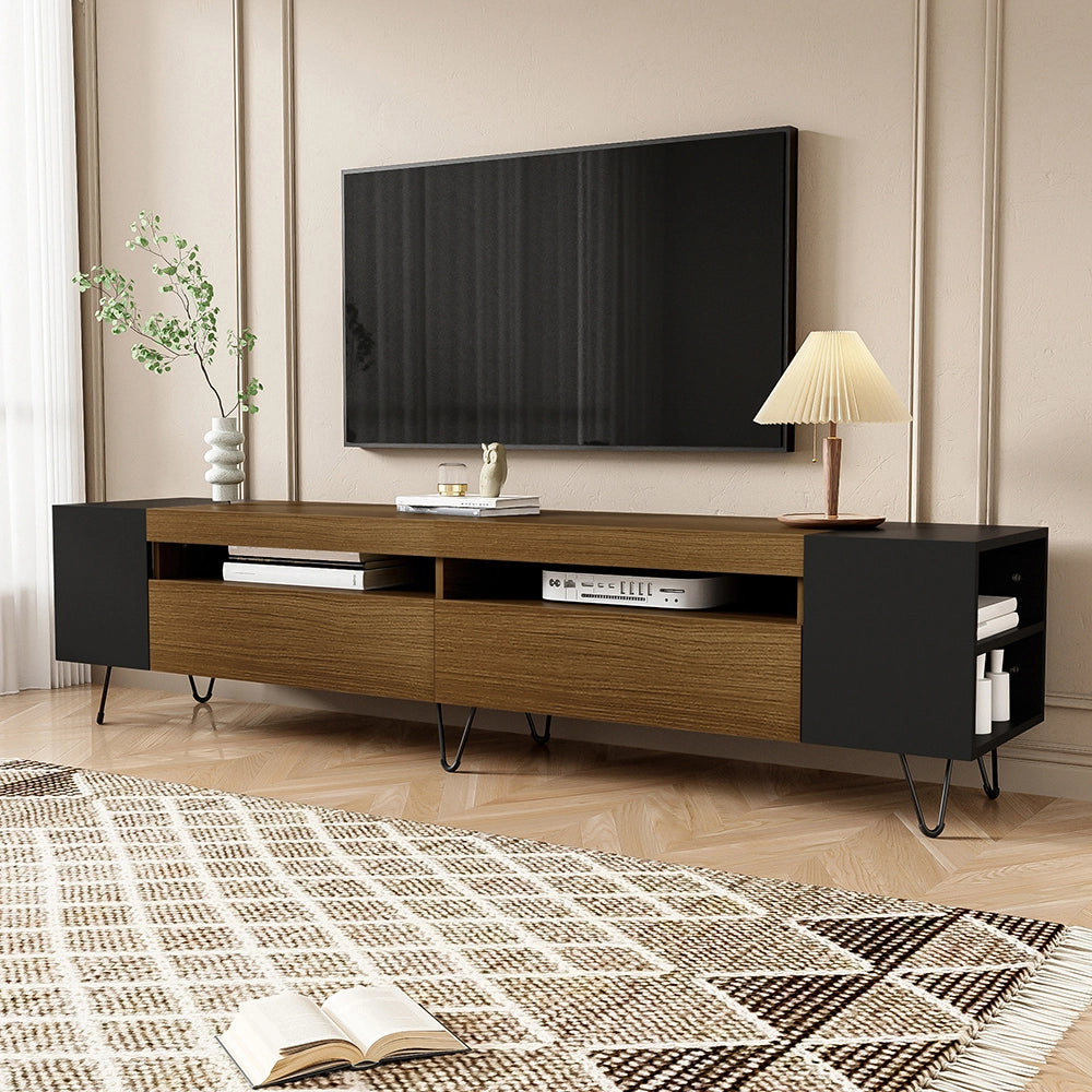 Mobile TV moderno - Xylo - 180cm nero/effetto legno