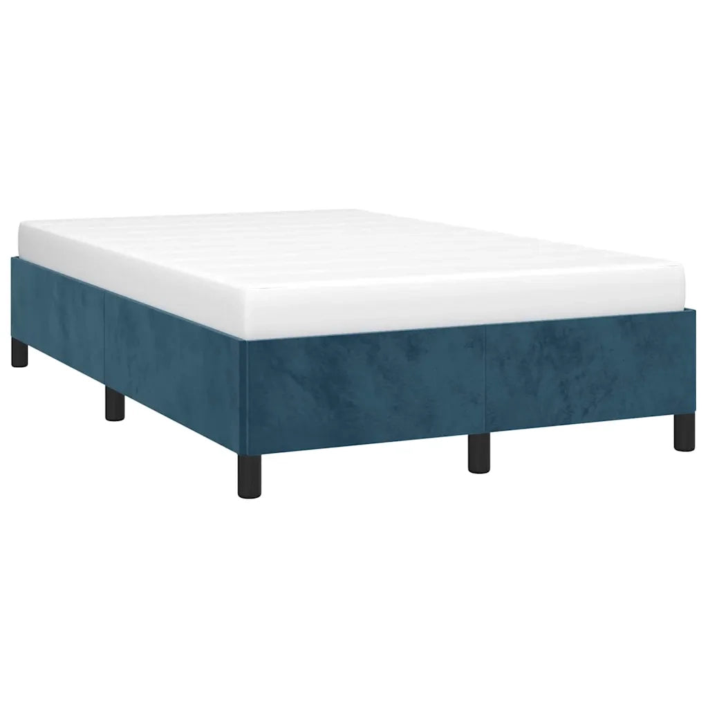 Letto matrimoniale | Letto per adulti | Giroletto senza Materasso Blu Scuro 120x200 cm in Velluto