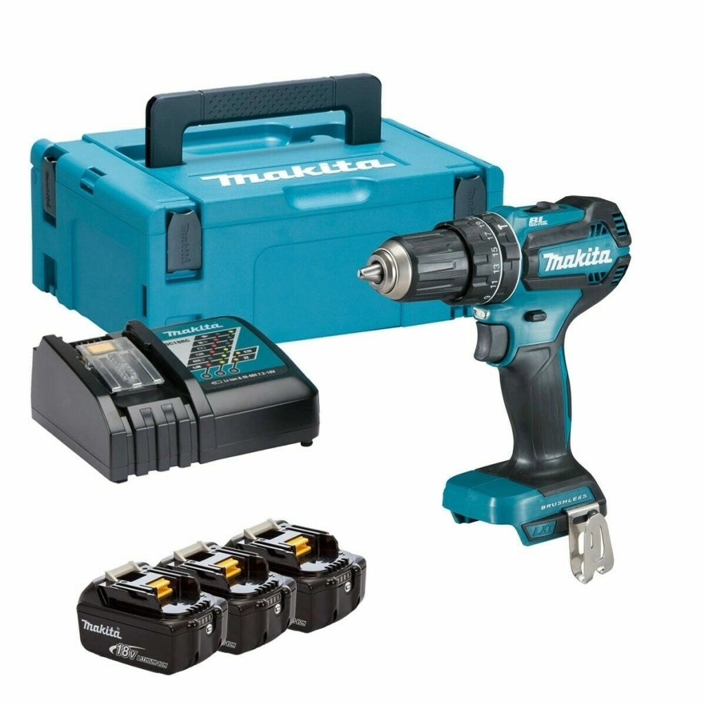 TRAPANO AVVITATORE A PERCUSSIONE 3 BATTERIE A LITIO 18V 3,0 AH DHP485RF3J MAKITA