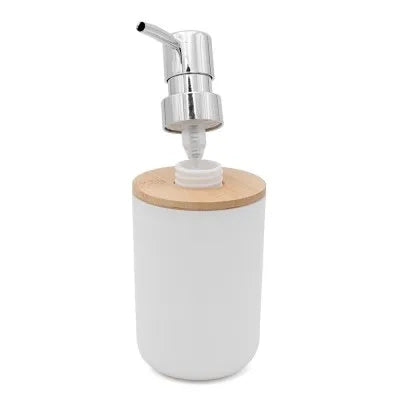 Dispenser sapone da appoggio bianco in abs e bambù Surf