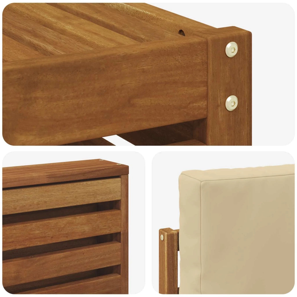 Set di divani da esterno 5 pz Naturale e Beige Poliestere 3374778