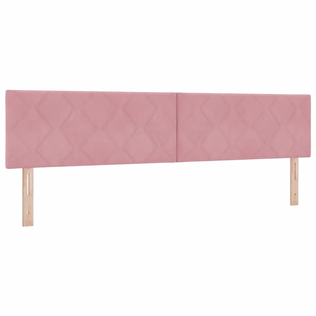 Letto a Sorgente LED con materasso Rosa 200 x 200 cm Velluto 3342745