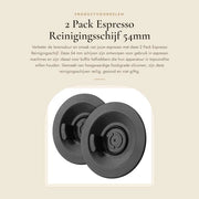 Pacco da 2 - Dischi di pulizia per macchina del caffè - 54mm - Silicone - Grade alimentare - Dischi di pulizia per macchina del caffè - Pulizia efficace