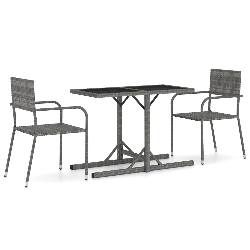 Set Mobili da Pranzo per Giardino 3 pz Grigio 3072480