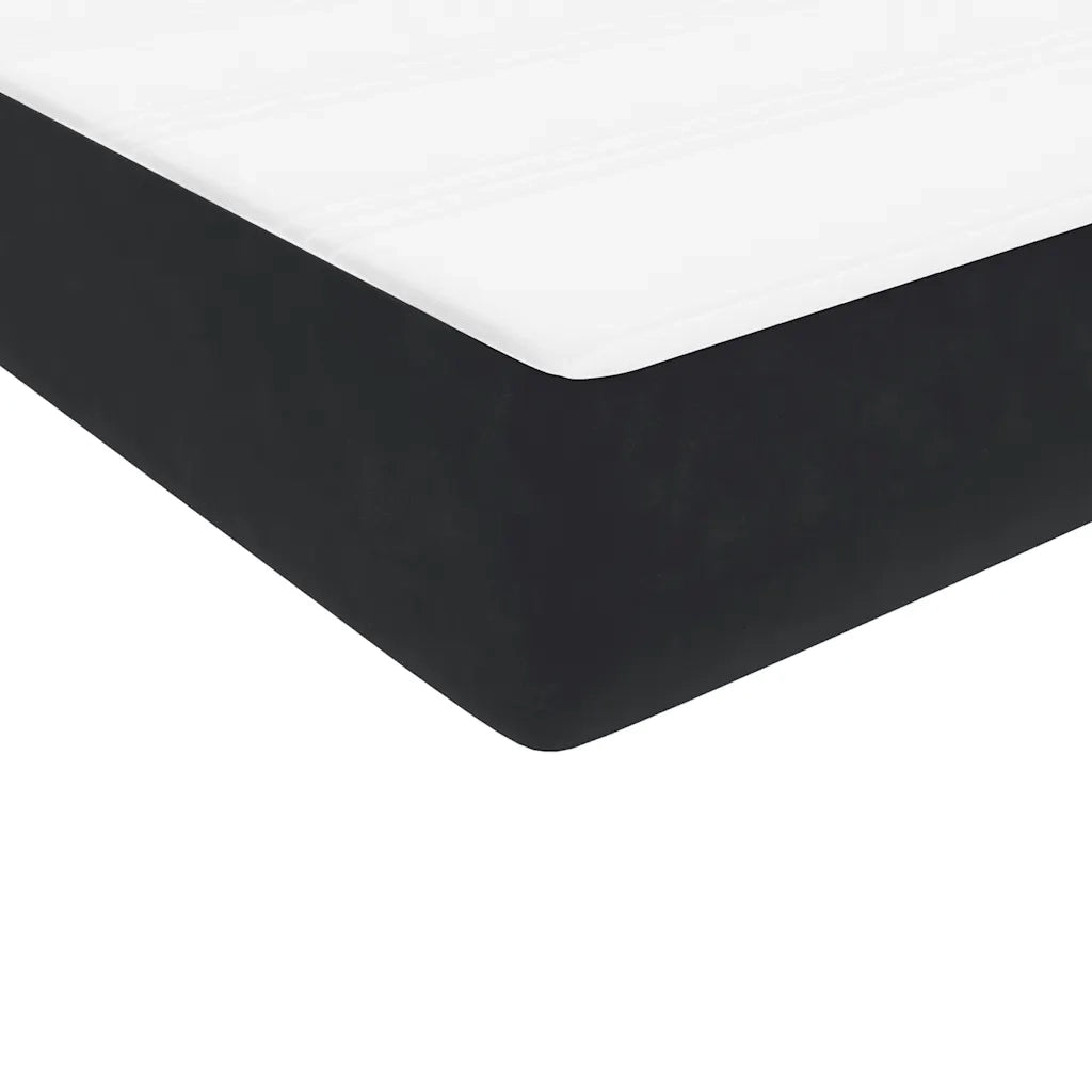 Giroletto a Molle con Materasso Nero 160x210 cm in Velluto 3317531
