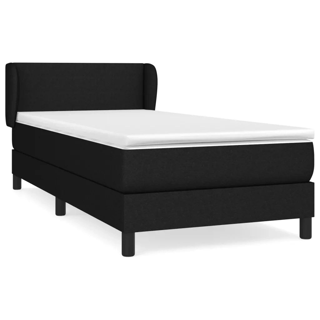 Giroletto a Molle con Materasso-Struttura Letto Nero 80x200 cm inTessuto 733535