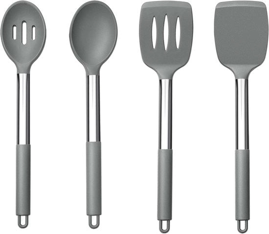 Set di spatole e cucchiai in silicone - 4 pezzi (grigio 4)