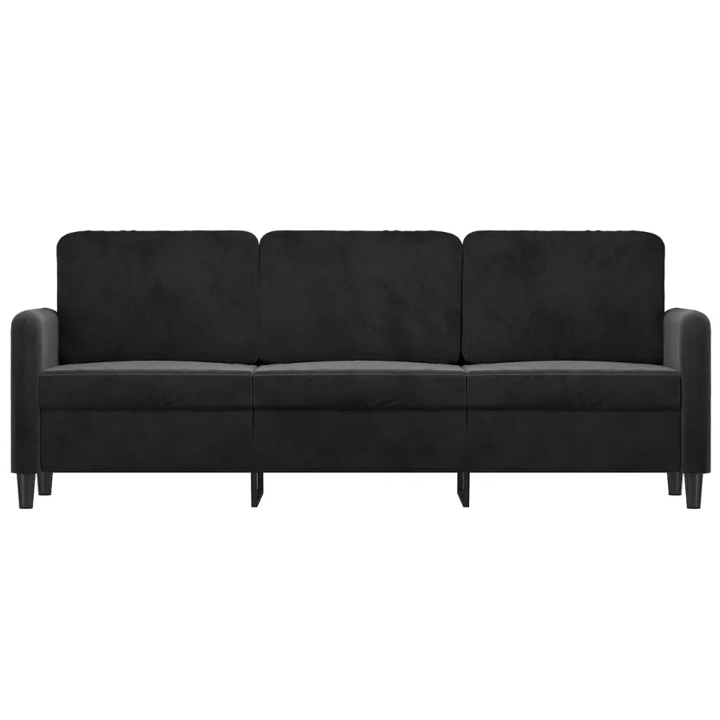 Divano | Divano da soggiorno | Sofa a 3 Posti Nero 180 cm in Velluto