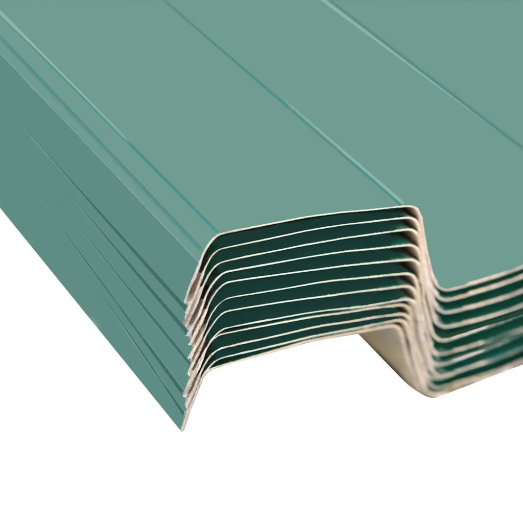 Pannello per tetto 12 pcs Verde 129 x 45 cm Acciaio zincato 42047045