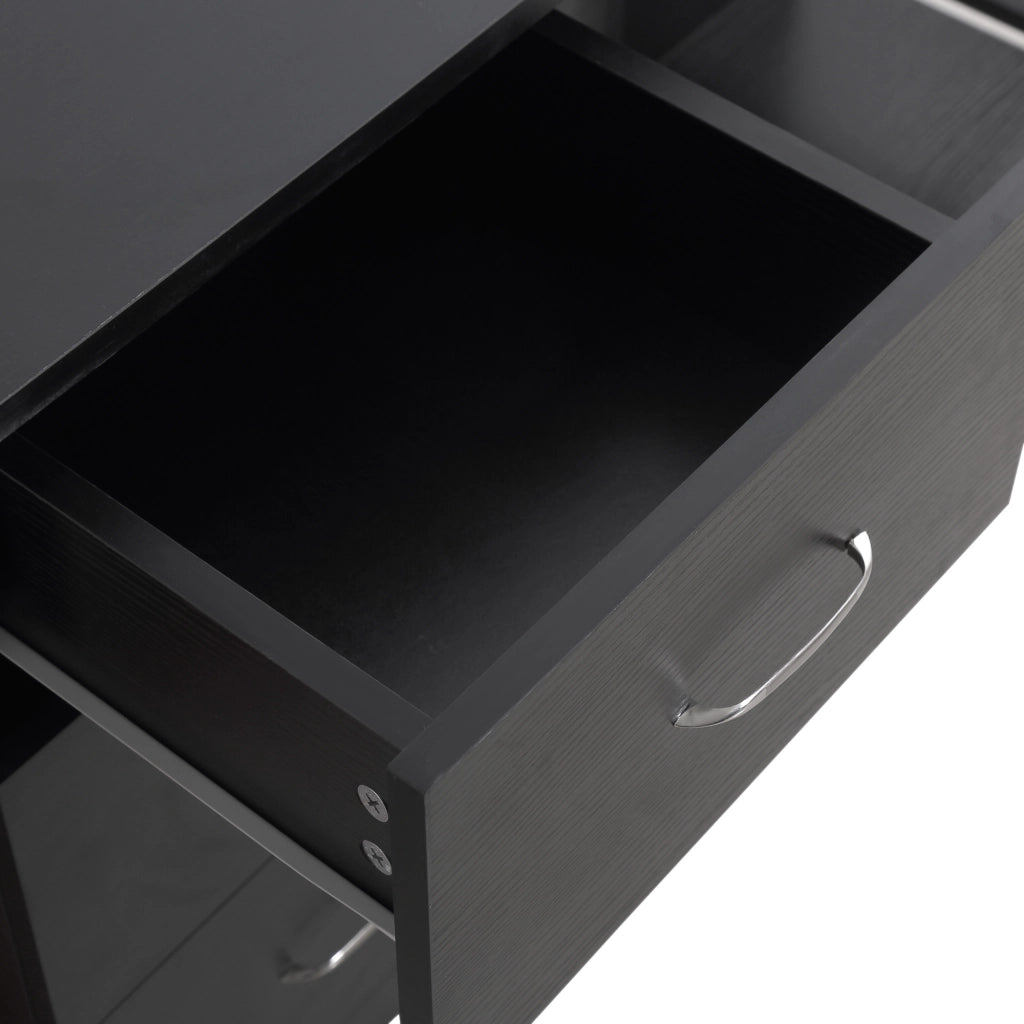 Scrivania computer con cassetti e ripiani ¨C Xylo ¨C 120x50 cm nero salvaspazio