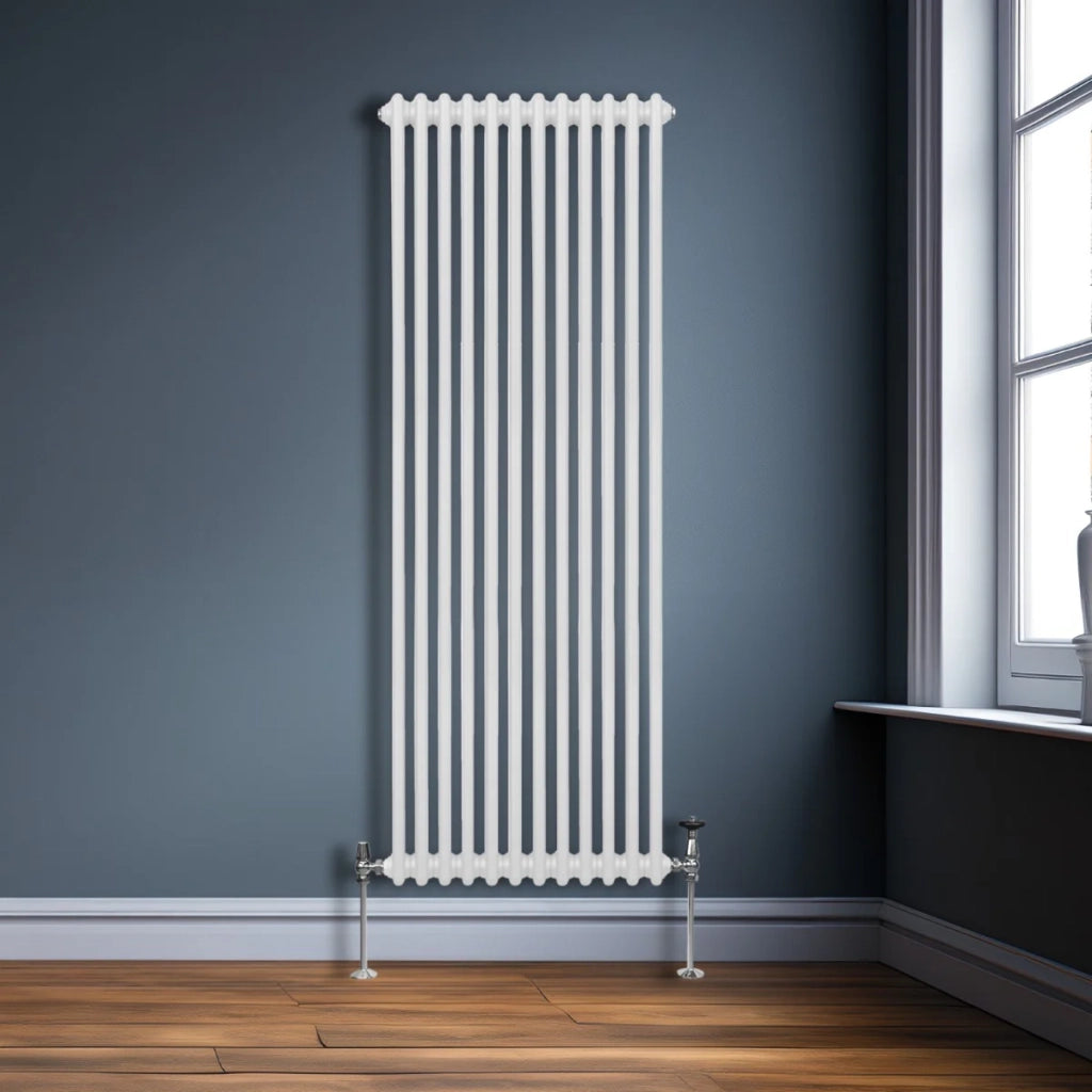 Termosifone Radiatore a 2 colonne per riscaldamento centralizzato verticale Bianco 180x56cm