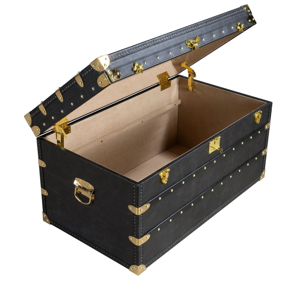 Baule in pelle nera