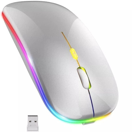 Mouse wireless Ottimizzata per pc e laptop con tecnologia ottica silenziosa e ricarica via USB