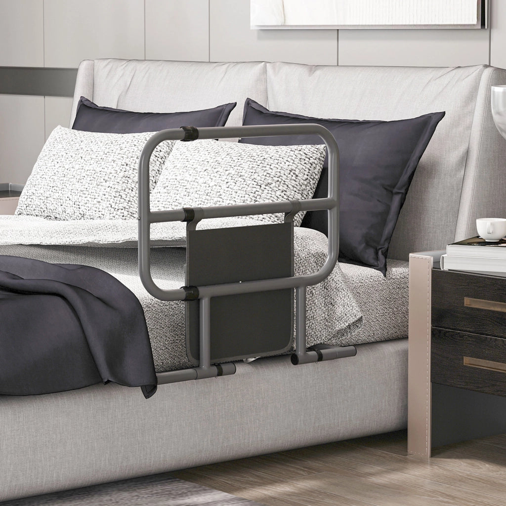 Sponda Letto Adulto Pieghevole con Tasca Portaoggetti ¨C Xylo ¨C 61x66x55 cm Grigio