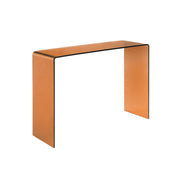 Console rettangolare in cristallo temperato, 110cm, ambre