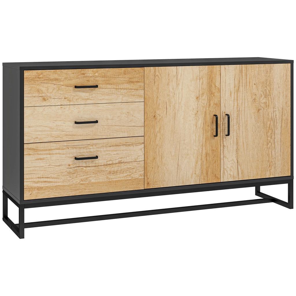 Buffet con 3 cassetti e ripiano regolabile ¨C zephmum ¨C acciaio, alluminio