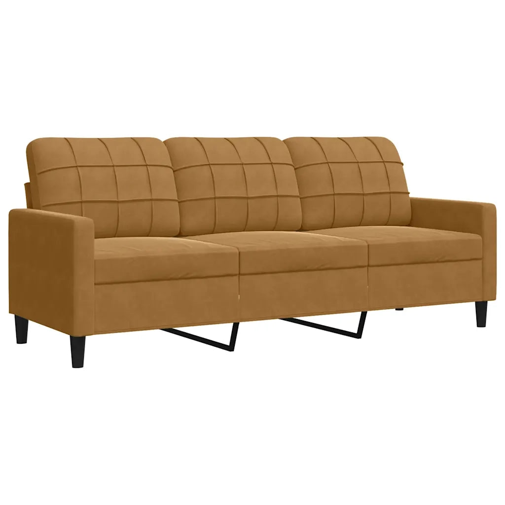 Set di Divani 4 pz con Cuscini e Rinforzi Marrone in Velluto 3278388