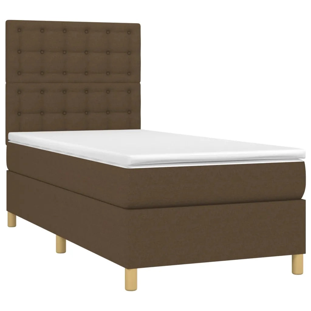 Giroletto a Molle con Materasso Marrone Scuro 80x200 cm Tessuto 3142612