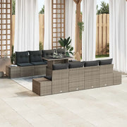 Set Divano da Giardino con cuscino 9 pcs Grigio polyrattan 3349145
