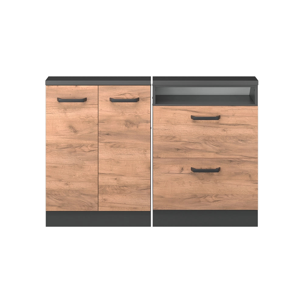 Set di mobili sottotetto Rion Rovere dorato/Antracite Set di 2 Vicco