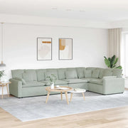 Divano Modulare con Cuscini in Velluto Grigio Chiaro 3321328