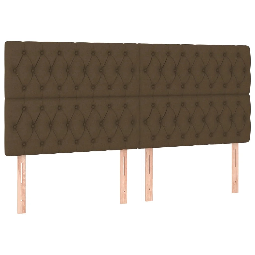 Letto a Molle Materasso e LED Marronescuro 200x200cm in Tessuto