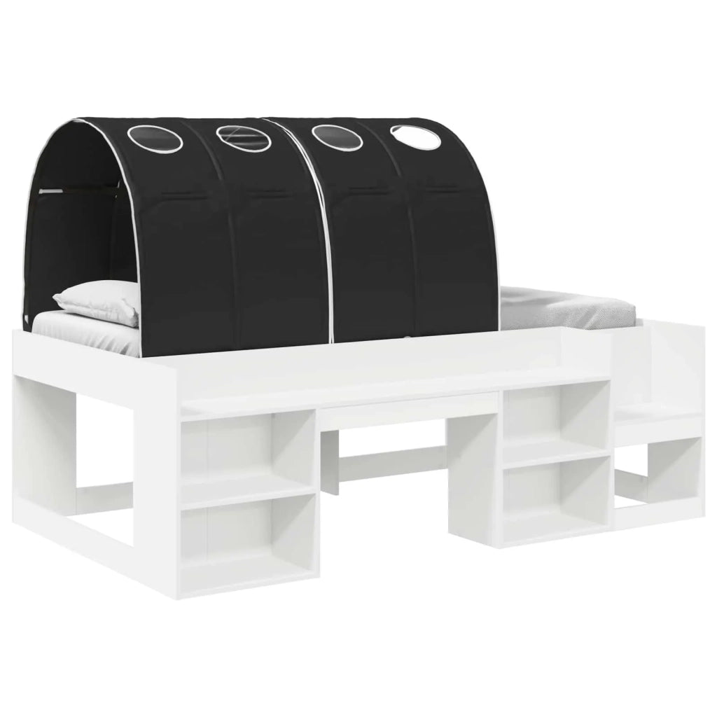 Letto con Tunnel 3 pz Bianco e Nero Legno ingegnerizzato 3423622