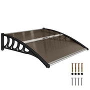 Tettoia Pensilina Policarbonato ¨C Xylo ¨C Marrone 103x96.5x27cm Esterno Porte Finestre