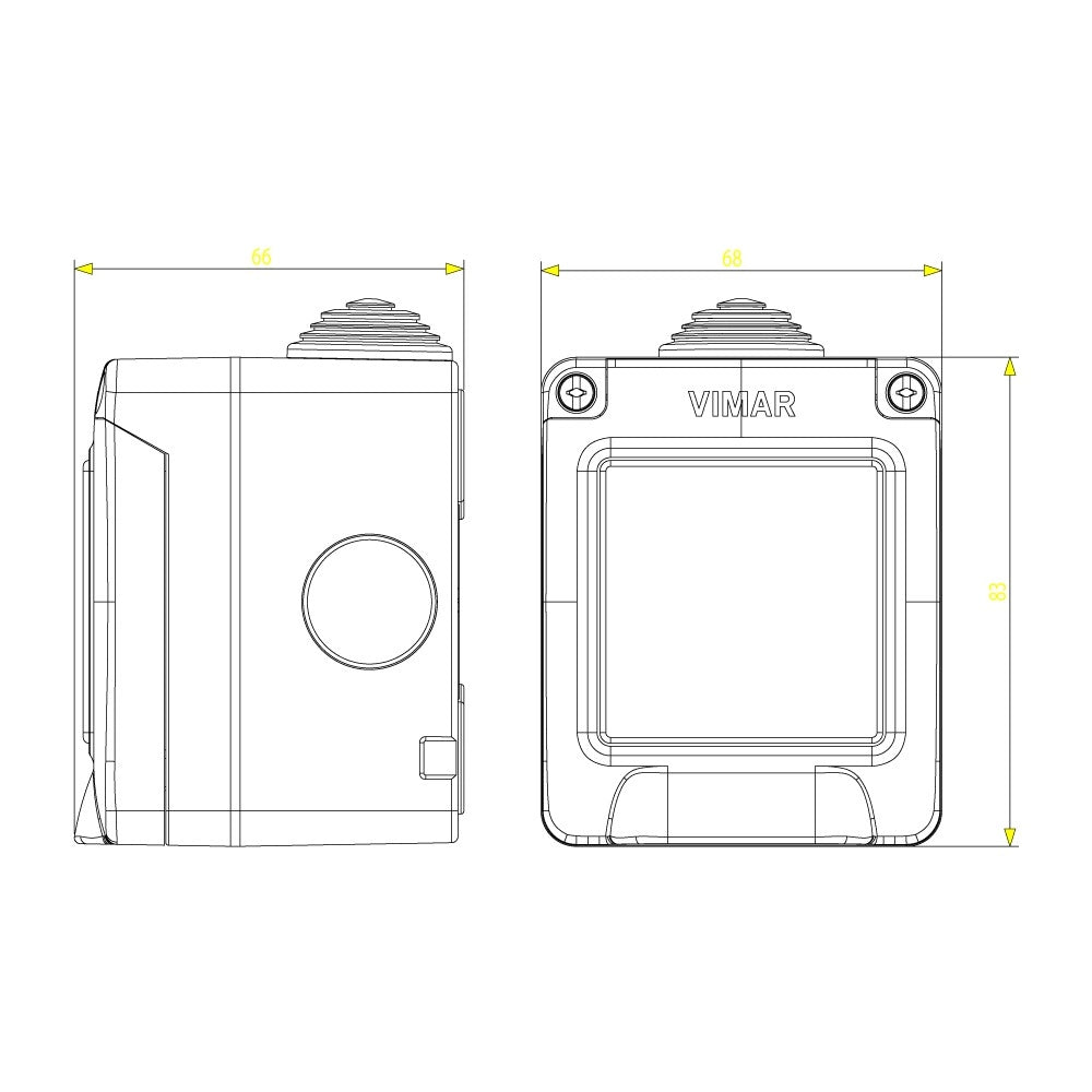 Vimar ip55 contenitore stagno 3p protetto per serie civili eikon arkè e plana