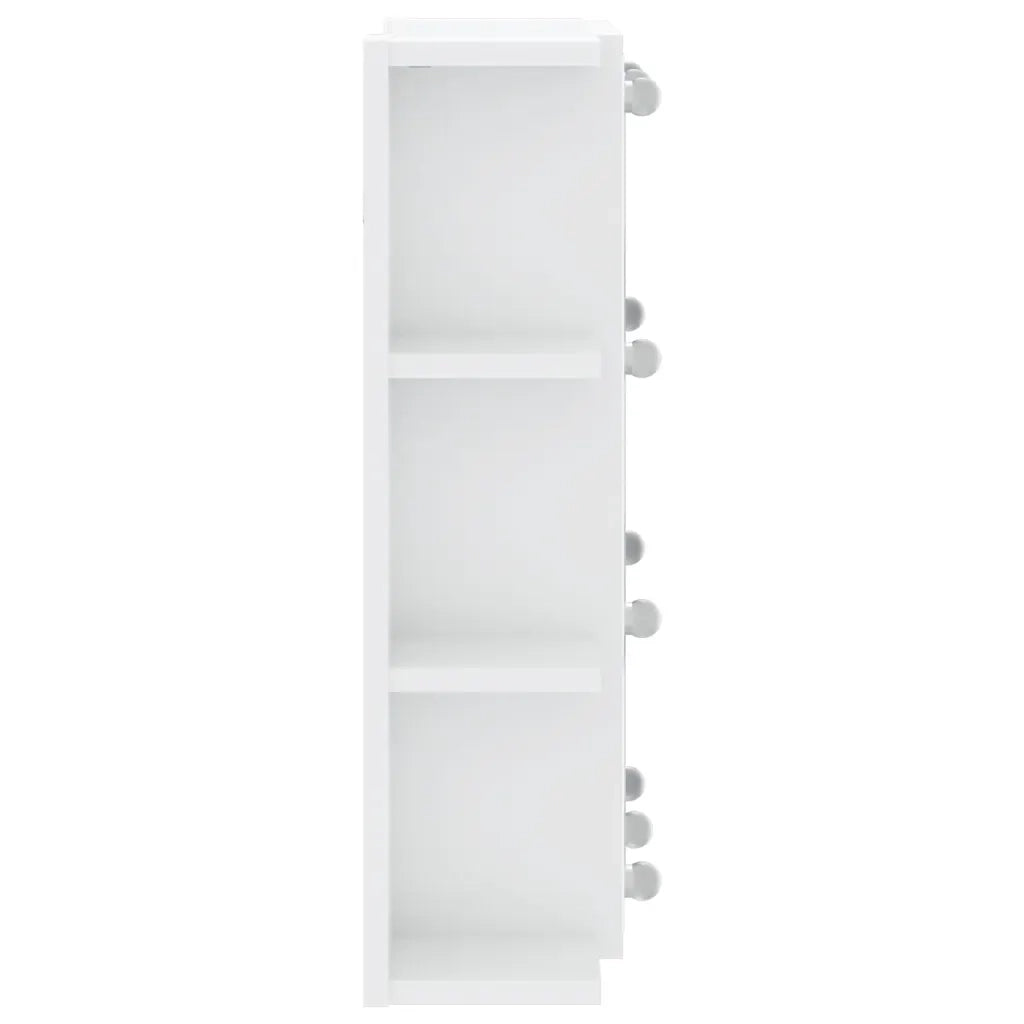 Mobile a Specchio con LED Bianco Lucido 70x16,5x60 cm 808879