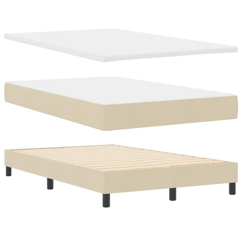 Letto a molle con testiera Crema 120 x 190 cm Tessuto 3343979