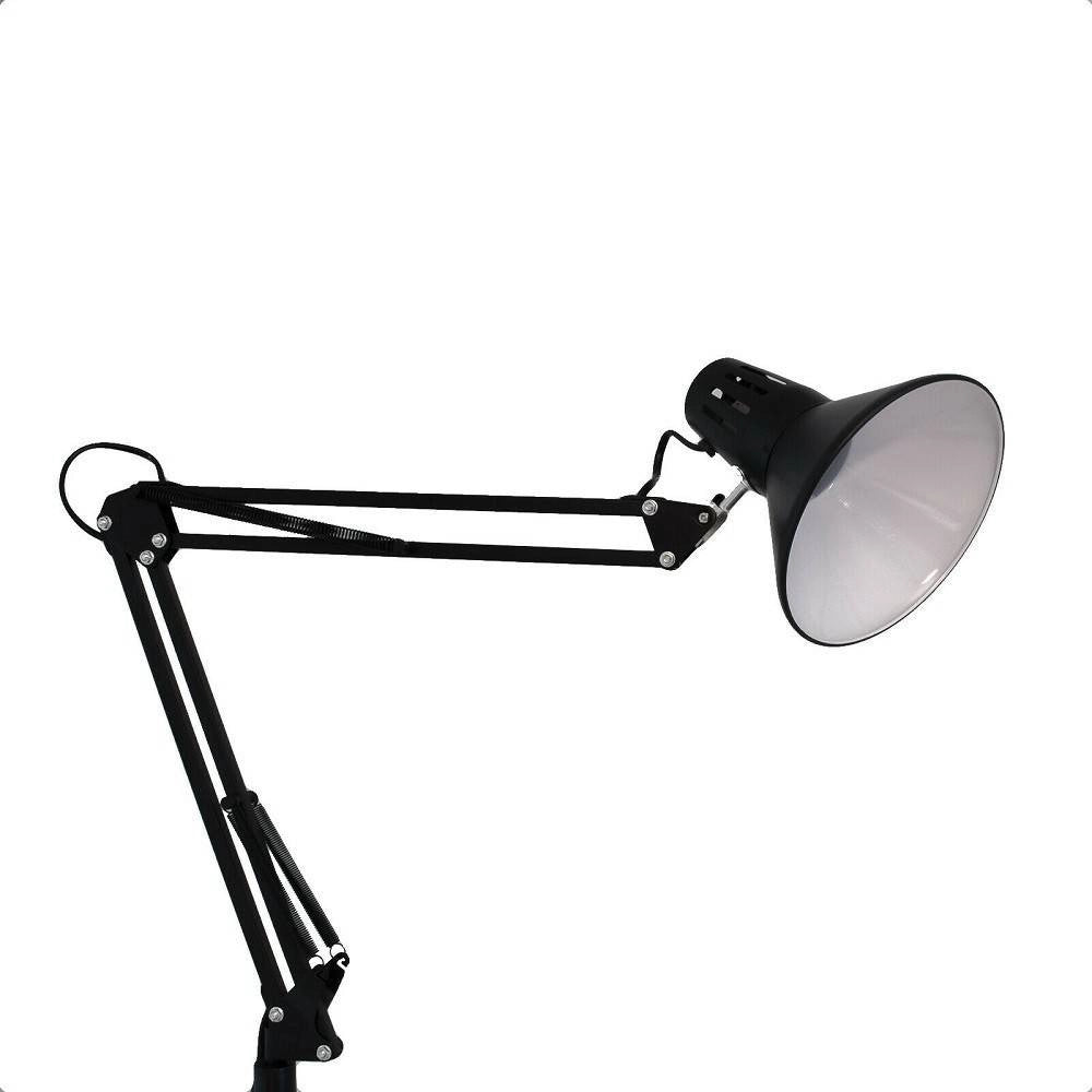 Trade Shop - Lampada A Piantana Da Terra Braccio Orientabile Luce Lettura In Metallo E27 D15 - Nero