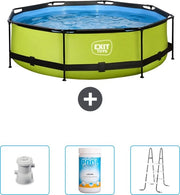 Rond Piscina con Cornice Lime - 300 x 76 cm - Inclusa Pomp - Cloro - Scalone - Ora a prezzo speciale