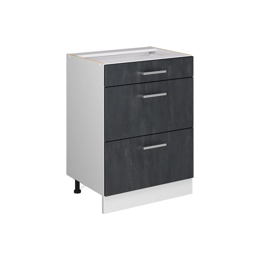 Vicco Frontale cucina Calcestruzzo nero 59.6 x 70.4 cm frontale del mobile per mobile base con cassetti