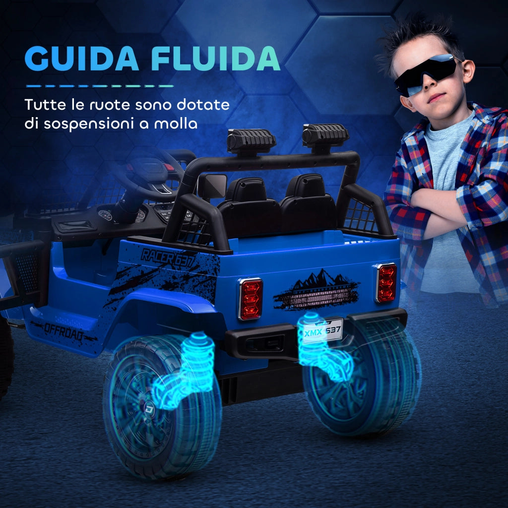 Macchina per Bambini Elettrica Fuoristrada 12V ¨C Zephmum ¨C Blu