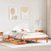 Letto senza Materasso-Struttura Letto Marrone Cera 120x200 cm in Legno di Pino 329658