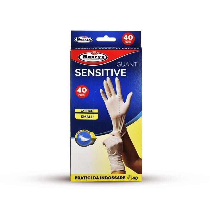 MAURY'S GUANTI IN LATTICE DA 40 PEZZI LINEA SENSITIVE TAGLIA S