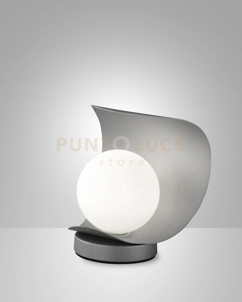 ADRIA DA TAVOLO ARGENTO 1 LUCE  A LED 3000K - 6W - 540 lm IN METALLO E VETRO DIMMERABILE