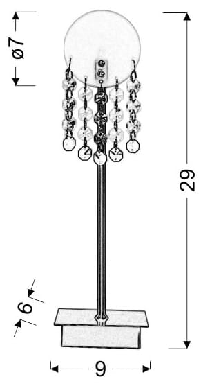 Lampada da tavolo Candellux Luxor cromata G4 29 cm
