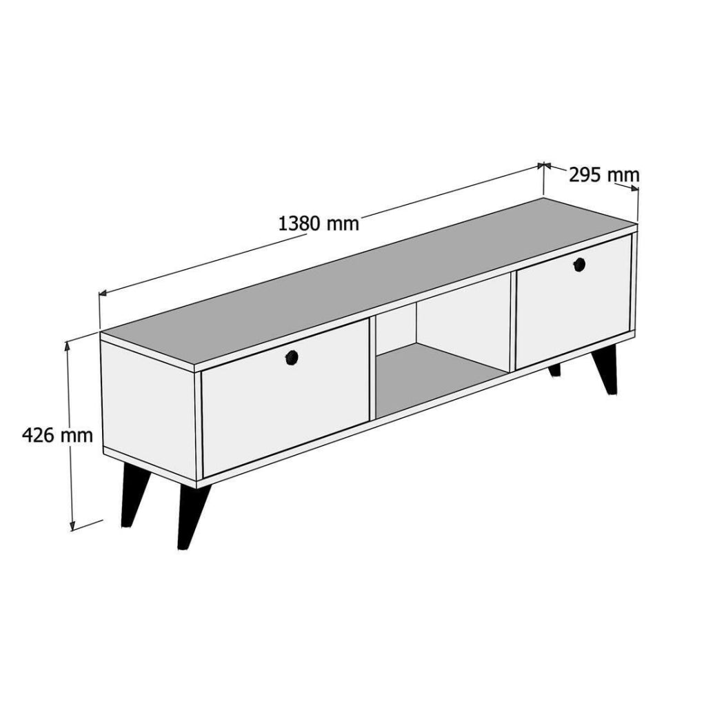 Bloem, Mobile Porta tv 2 Ripiani, 138x30x43h cm Marrone Noce