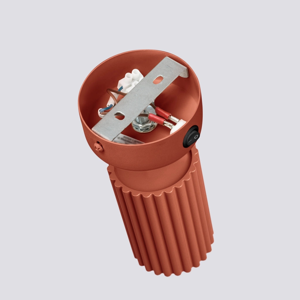 Lampada da parete KARBON rosso ocra con interruttore