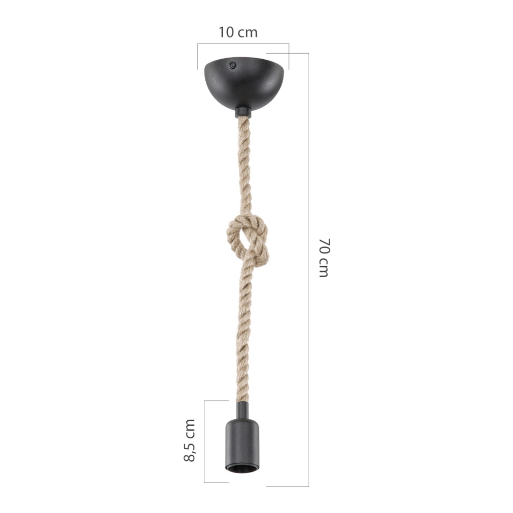 Lampada a Sospensione 'Aldershot' Lampada da Soffitto a Corda Iuta con Nodo [lux.pro]