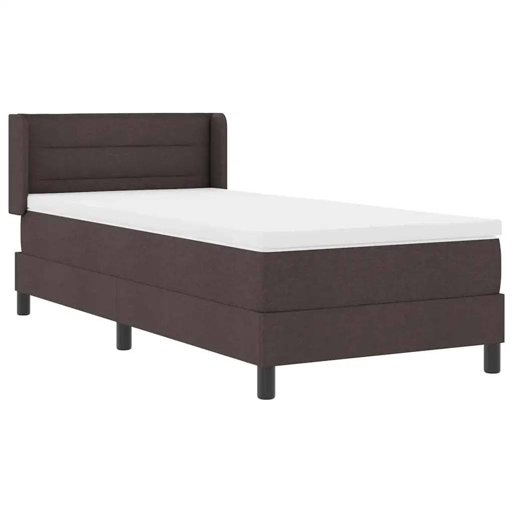 Letto a molle con testiera Marrone Scuro 200 x 80 cm Tessuto 3341009