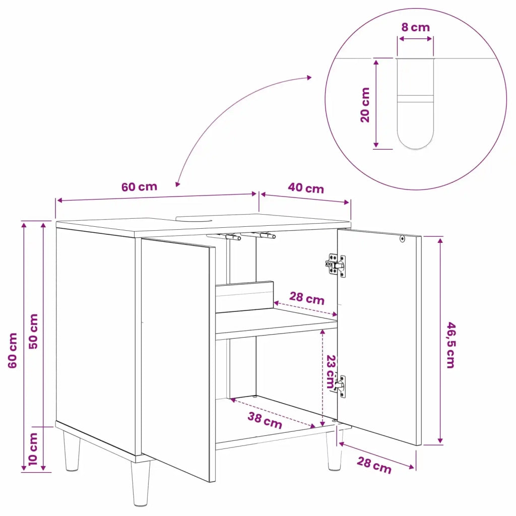 Mobile da Bagno DOKKUM Sonoma 60 x 40 x 60 cm 8007397