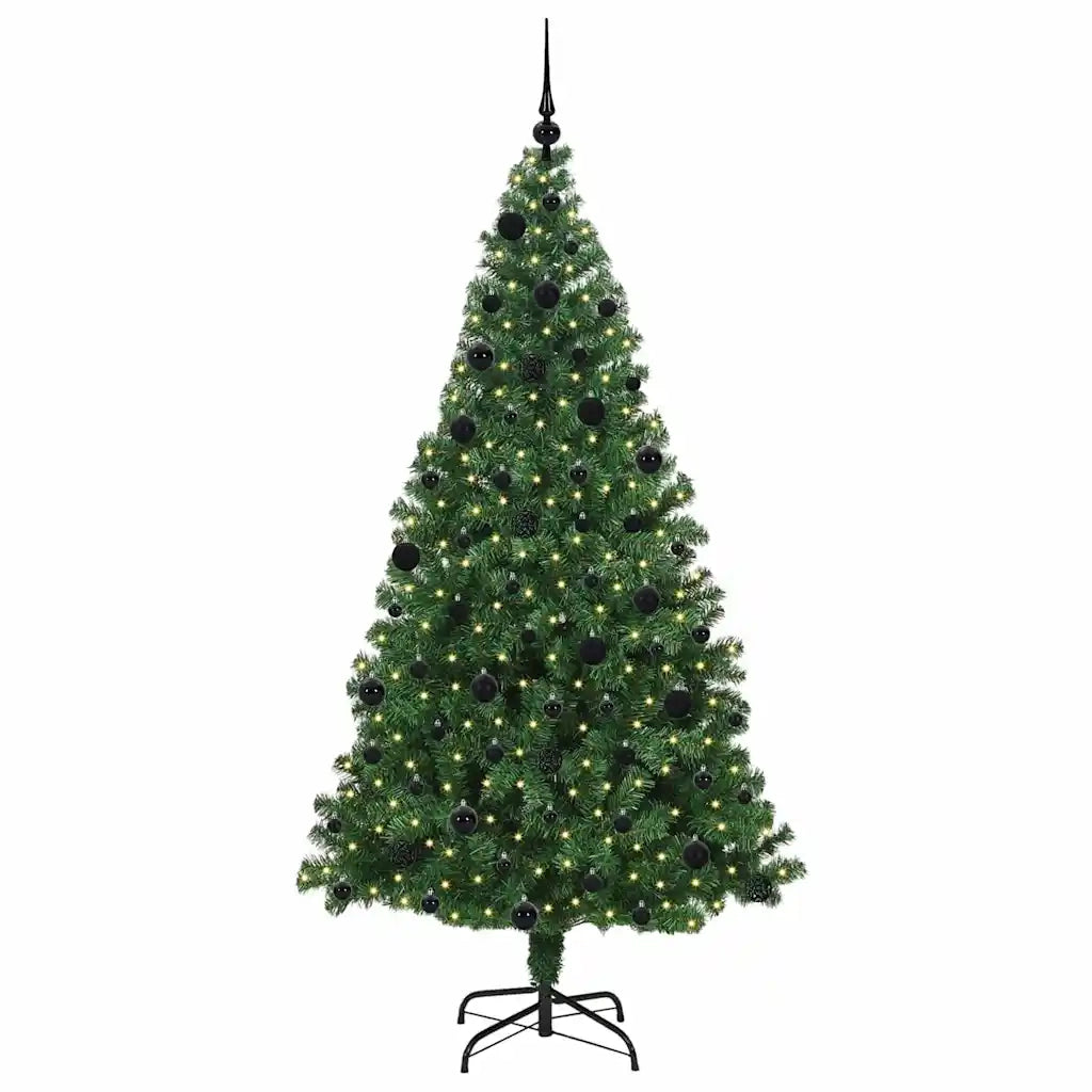 Albero di Natale Artificiale-Albero Natalizio con 300 LED Verde 210 cm 731288