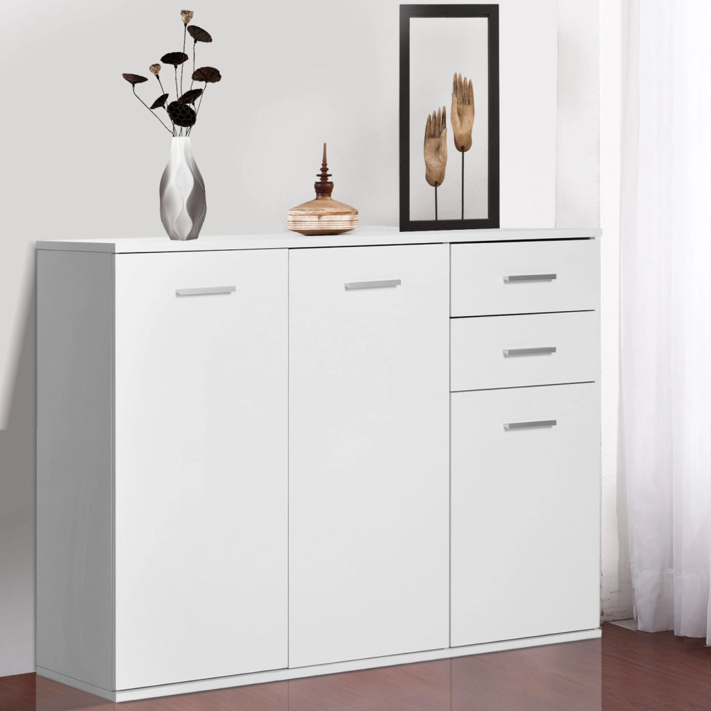 Mobile buffet con 2 cassetti e 2 ante ¨C Xylo ¨C Bianco con ripiani regolabili