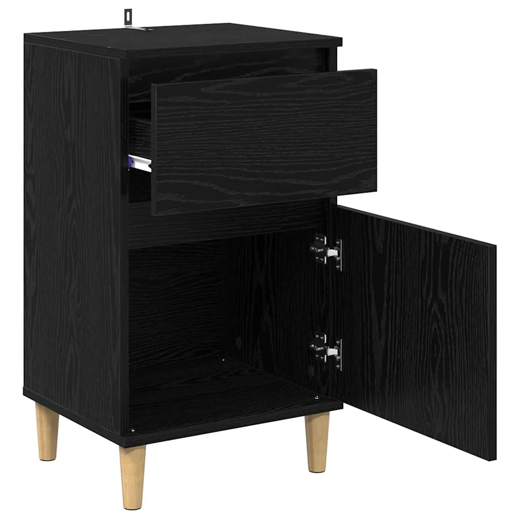 Set di 2 Comodini | Armadio da Notte | Mobiletto da notte con cassetto Rovere Nero 40 x 35 x 70 cm