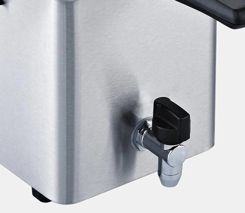 RGV FR TYPE4L Friggitrice Elettrica 4 L 2500 W Acciaio Inox Rubinetto Scarico Olio colore Nero