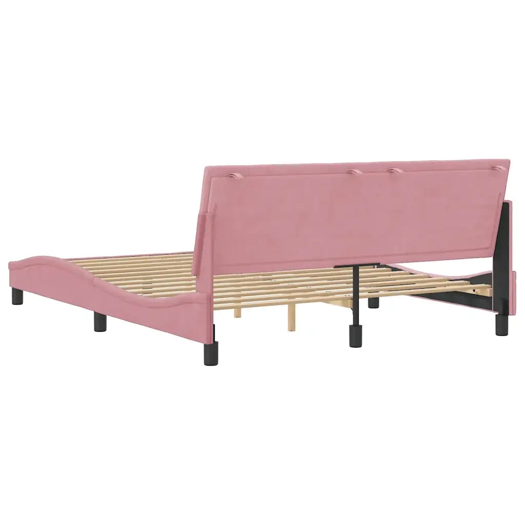 Giroletto senza Materasso Hanko Rosa 160x200 cm in Velluto